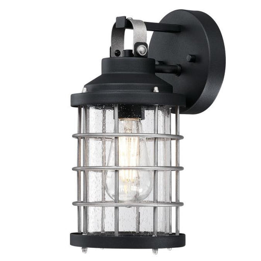 Myhouse Lighting Westinghouse Lighting - 6122200 - One Light Wall Fixture - Villa Barone - Textured Black With Industrial Steel Accents