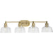 Myhouse Lighting Progress Lighting - P300398-163 - Four Light Bath - Singleton - Vintage Brass