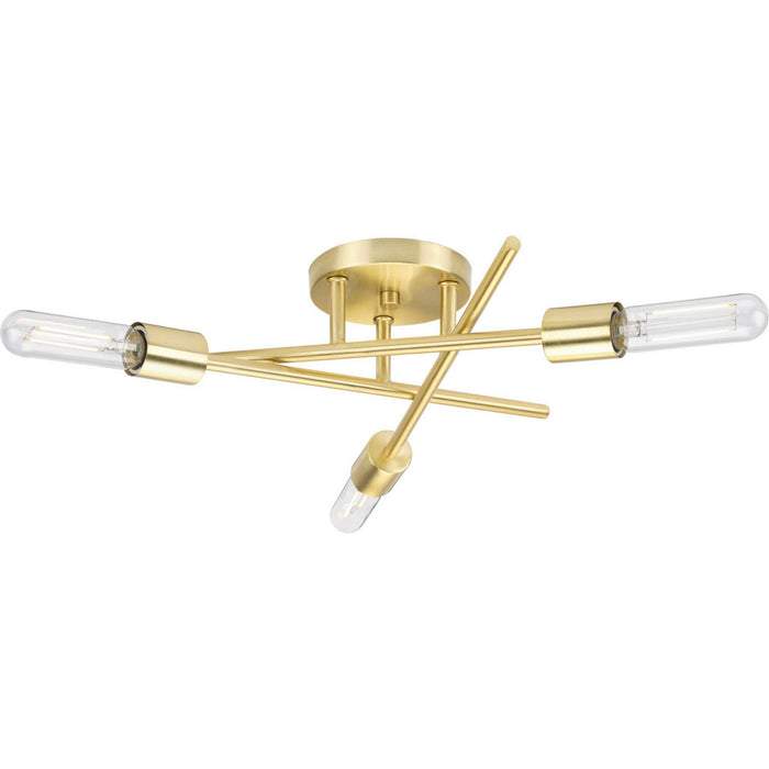 Myhouse Lighting Progress Lighting - P350225-012 - Three Light Semi Flush Mount - Astra - Satin Brass