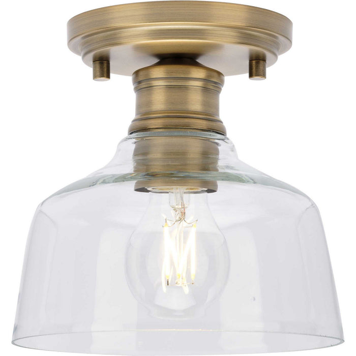 Myhouse Lighting Progress Lighting - P350226-163 - One Light Semi Flush Mount - Singleton - Vintage Brass