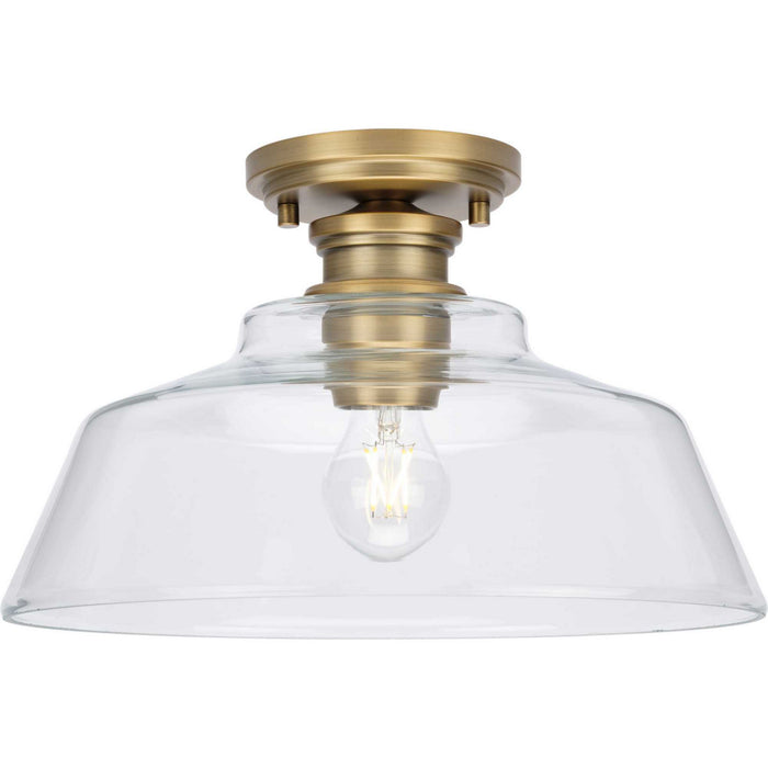 Myhouse Lighting Progress Lighting - P350227-163 - One Light Semi Flush Mount - Singleton - Vintage Brass