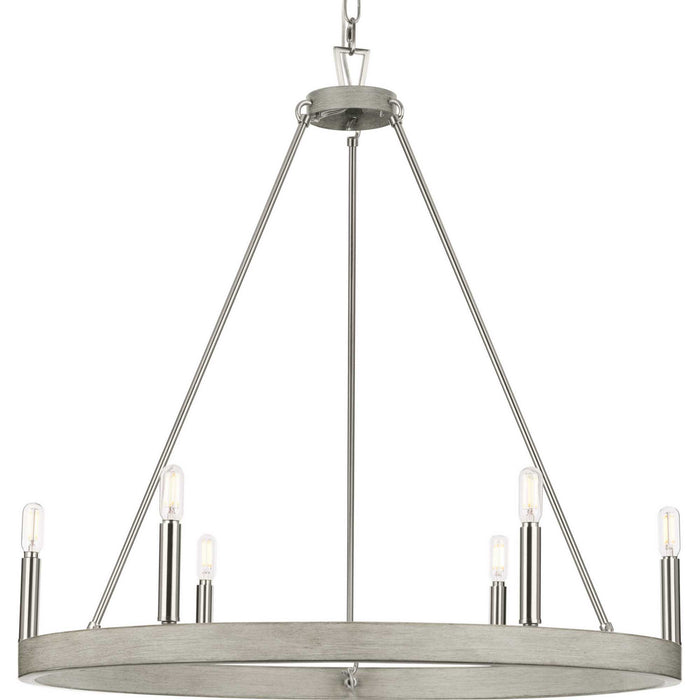 Myhouse Lighting Progress Lighting - P400302-009 - Six Light Chandelier - Galloway - Brushed Nickel