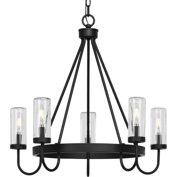 Myhouse Lighting Progress Lighting - P550130-31M - Five Light Outdoor Chandelier - Swansea - Matte Black