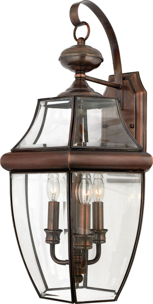 Myhouse Lighting Quoizel - NY8318AC - Three Light Outdoor Wall Lantern - Newbury - Aged Copper