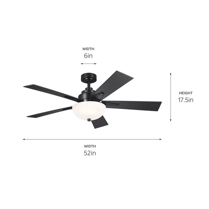 Myhouse Lighting Kichler - 300345SBK - 52"Ceiling Fan - Vinea - Satin Black