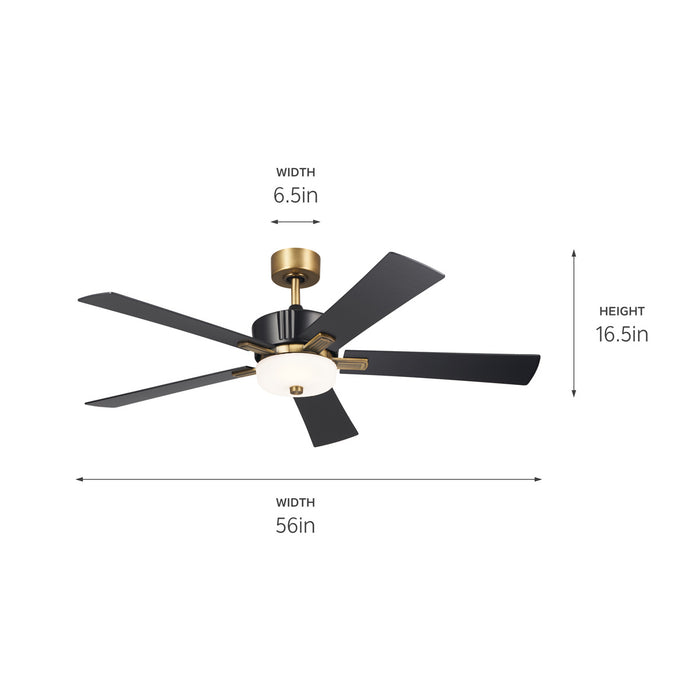 Myhouse Lighting Kichler - 300395SBK - 56"Ceiling Fan - Icon - Satin Black