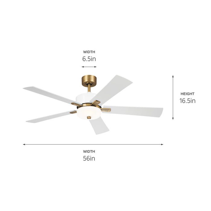 Myhouse Lighting Kichler - 300395WH - 56"Ceiling Fan - Icon - Brushed Natural Brass