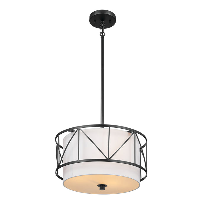 Myhouse Lighting Kichler - 52074BK - Three Light Pendant/Semi Flush - Birkleigh - Black