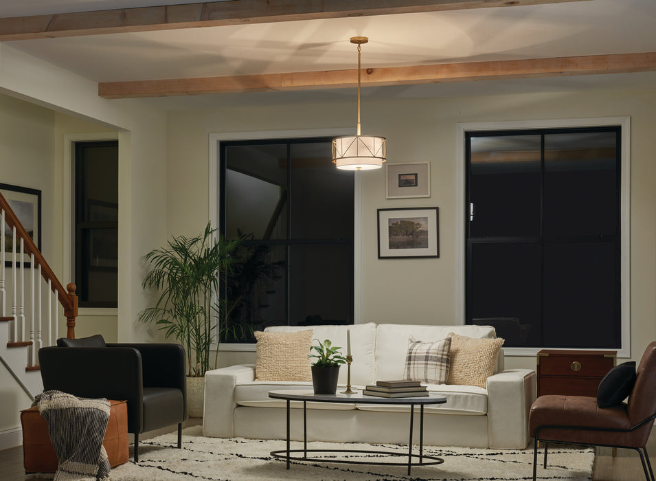 Myhouse Lighting Kichler - 52074CLG - Three Light Pendant/Semi Flush - Birkleigh - Classic Gold