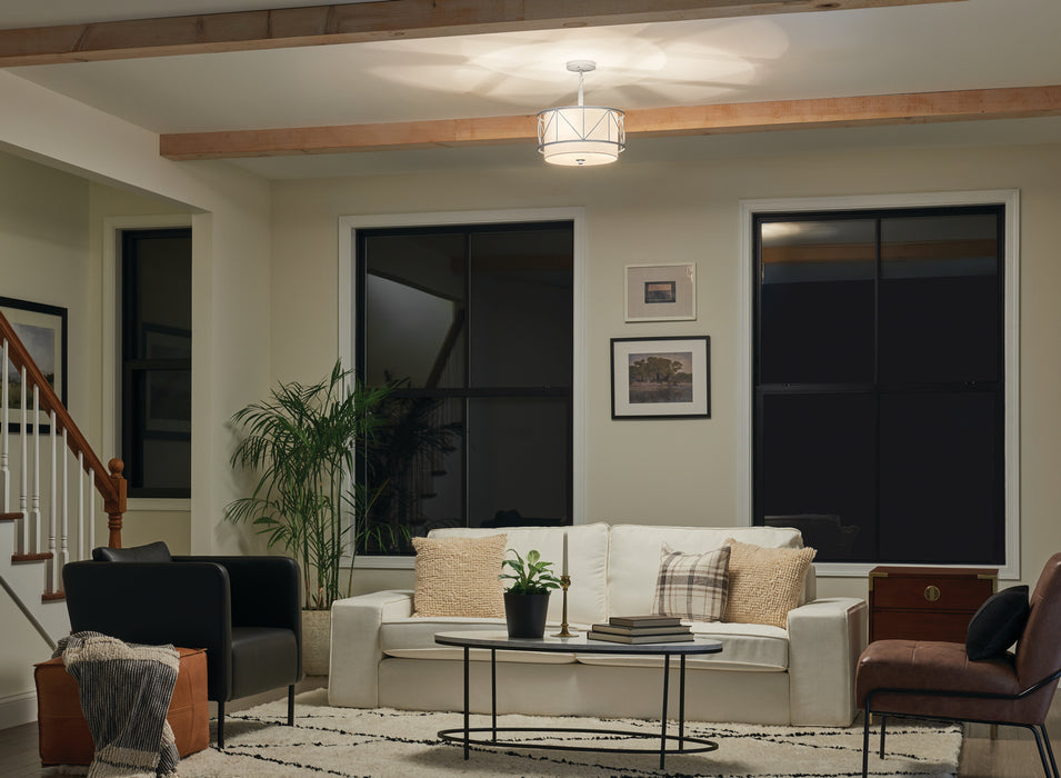 Myhouse Lighting Kichler - 52074SN - Three Light Pendant/Semi Flush - Birkleigh - Satin Nickel