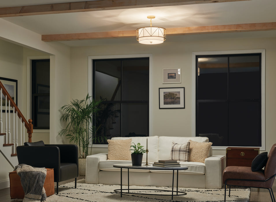 Myhouse Lighting Kichler - 52075CLG - Three Light Pendant/Semi Flush - Birkleigh - Classic Gold