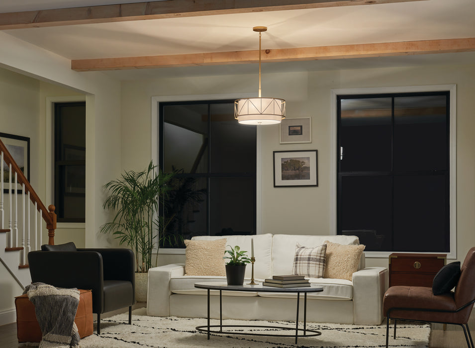 Myhouse Lighting Kichler - 52075CLG - Three Light Pendant/Semi Flush - Birkleigh - Classic Gold