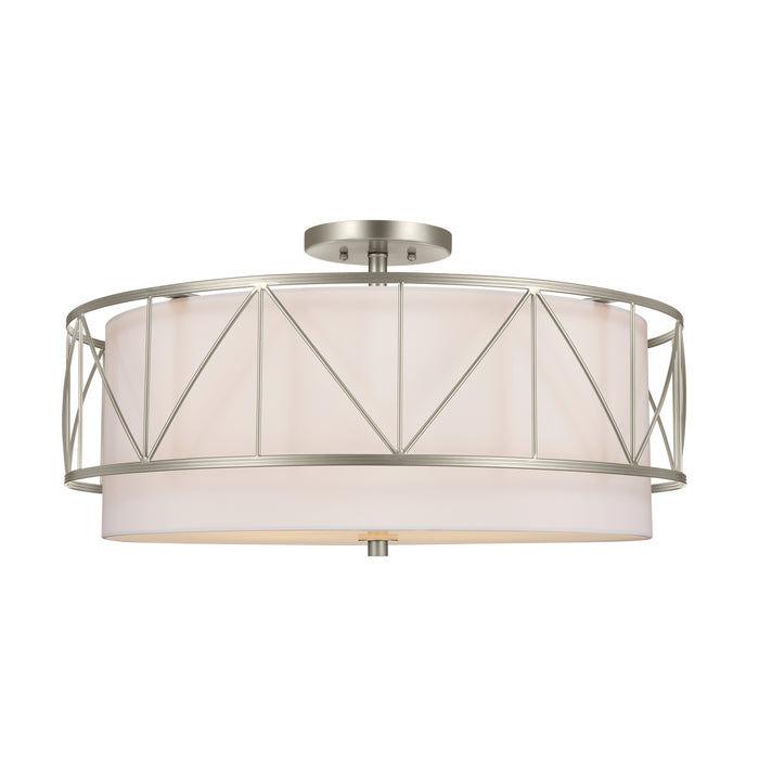 Myhouse Lighting Kichler - 52076SN - Four Light Semi Flush Mount - Birkleigh - Satin Nickel