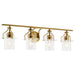 Myhouse Lighting Kichler - 55080NBR - Four Light Bath - Everett - Brushed Brass