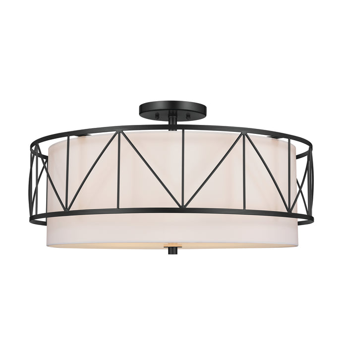 Myhouse Lighting Kichler - 52076BK - Four Light Semi Flush Mount - Birkleigh - Black