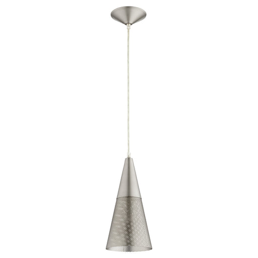 Myhouse Lighting Quorum - 1316-65 - One Light Pendant - Mesh Cone Pendants - Satin Nickel