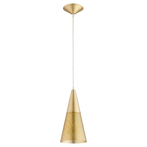 Myhouse Lighting Quorum - 1316-80 - One Light Pendant - Mesh Cone Pendants - Aged Brass