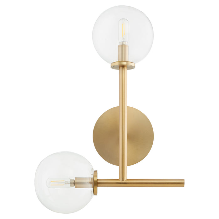 Myhouse Lighting Quorum - 5132-2-80 - Two Light Wall Mount - Rovi - Aged Brass