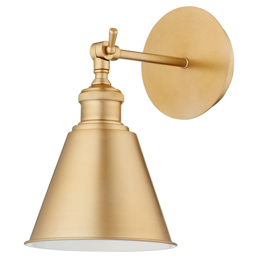 Myhouse Lighting Quorum - 5390-80 - One Light Wall Mount - Metal Cone Lighting - Aged Brass