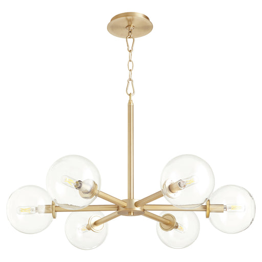 Myhouse Lighting Quorum - 6132-6-80 - Six Light Chandelier - Rovi - Aged Brass