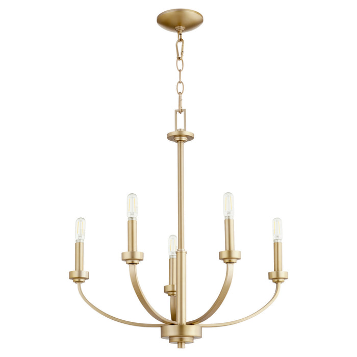 Myhouse Lighting Quorum - 6160-5-80 - Five Light Chandelier - Reyes - Aged Brass