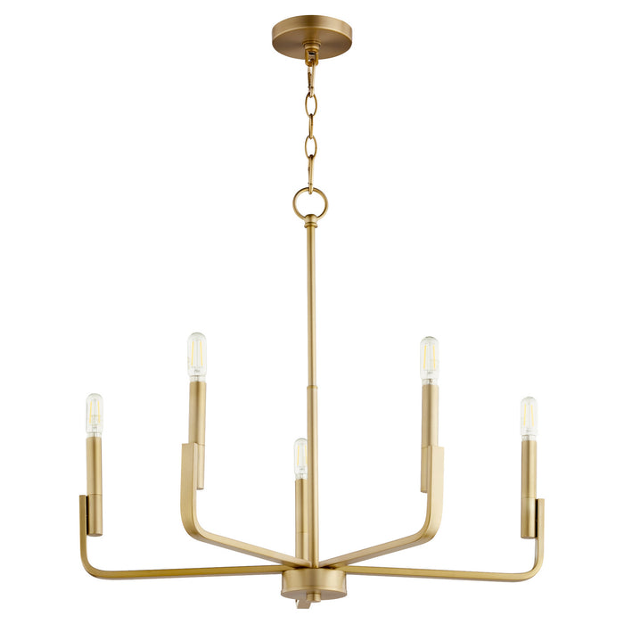 Myhouse Lighting Quorum - 6210-5-80 - Six Light Chandelier - Tempo - Aged Brass