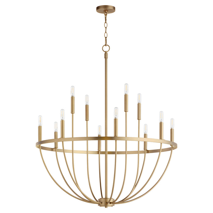 Myhouse Lighting Quorum - 6374-12-80 - 12 Light Chandelier - Tribute - Aged Brass