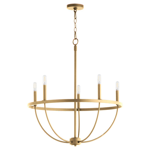 Myhouse Lighting Quorum - 6374-5-80 - Five Light Chandelier - Tribute - Aged Brass