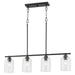 Myhouse Lighting Quorum - 6574-4-59 - Four Light Linear Chandelier - Tribute - Matte Black