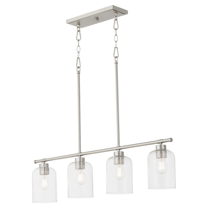 Myhouse Lighting Quorum - 6574-4-65 - Four Light Linear Chandelier - Tribute - Satin Nickel