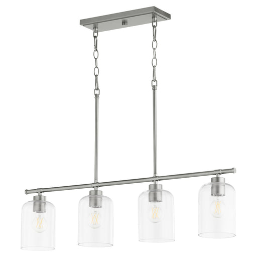 Myhouse Lighting Quorum - 6574-4-65 - Four Light Linear Chandelier - Tribute - Satin Nickel