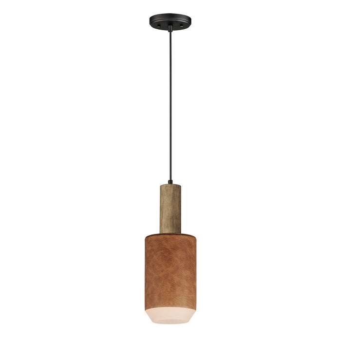 Myhouse Lighting Maxim - 10092WWDTN - LED Pendant - Scout - Weathered Wood / Tan Leather