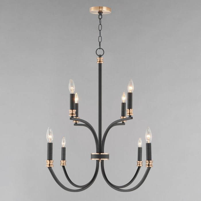 Myhouse Lighting Maxim - 11378BKAB - Eight Light Chandelier - Charlton - Black / Antique Brass