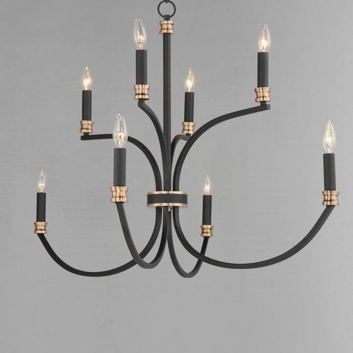 Myhouse Lighting Maxim - 11378BKAB - Eight Light Chandelier - Charlton - Black / Antique Brass