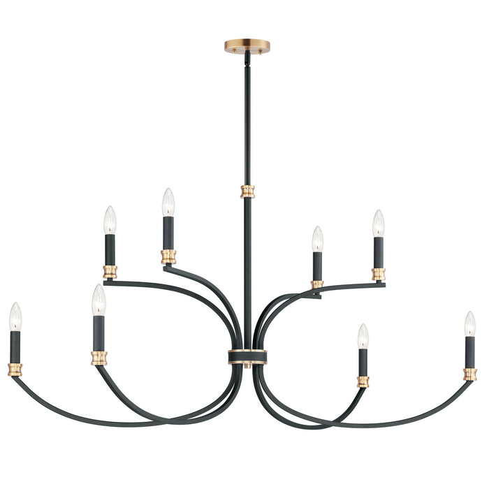 Myhouse Lighting Maxim - 11378BKAB - Eight Light Chandelier - Charlton - Black / Antique Brass