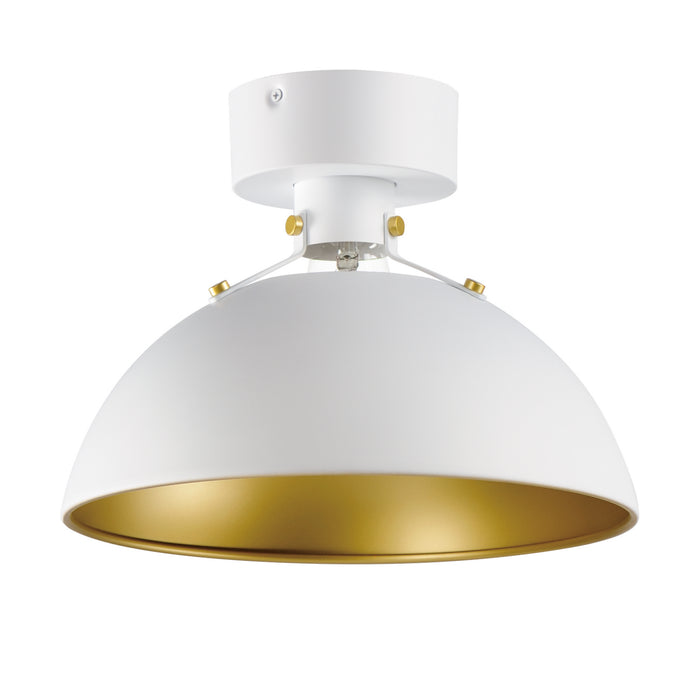 Myhouse Lighting Maxim - 12040WTSBR - One Light Flush Mount - Dawn - White/Satin Brass