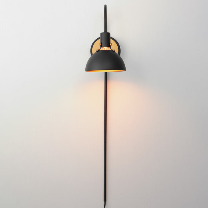 Myhouse Lighting Maxim - 12041ABBK - One Light Wall Sconce - Dawn - Antique Brass / Black