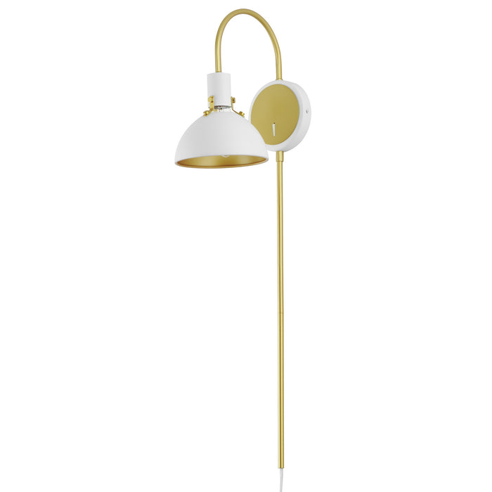 Myhouse Lighting Maxim - 12041WTSBR - One Light Wall Sconce - Dawn - White/Satin Brass