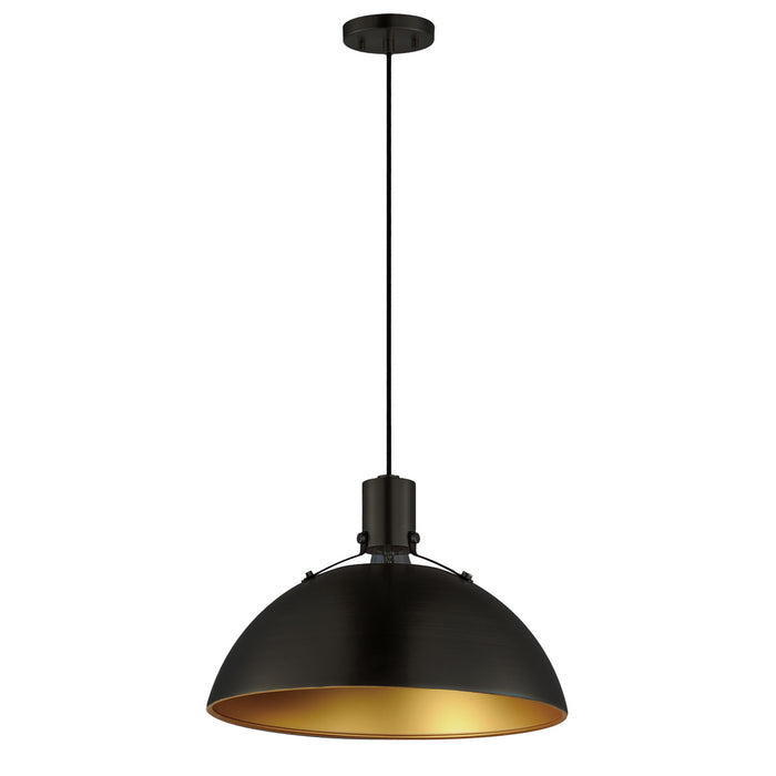 Myhouse Lighting Maxim - 12045ABBK - One Light Pendant - Dawn - Antique Brass / Black