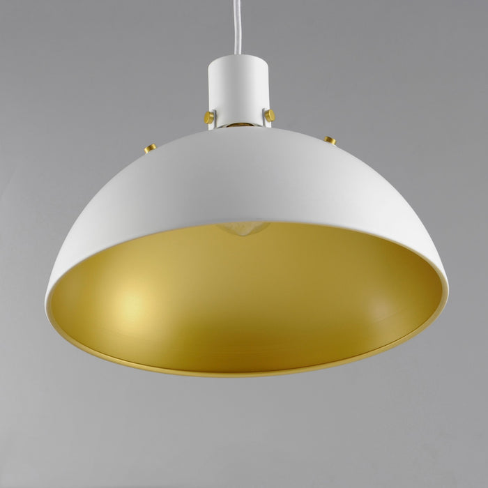 Myhouse Lighting Maxim - 12045WTSBR - One Light Pendant - Dawn - White/Satin Brass