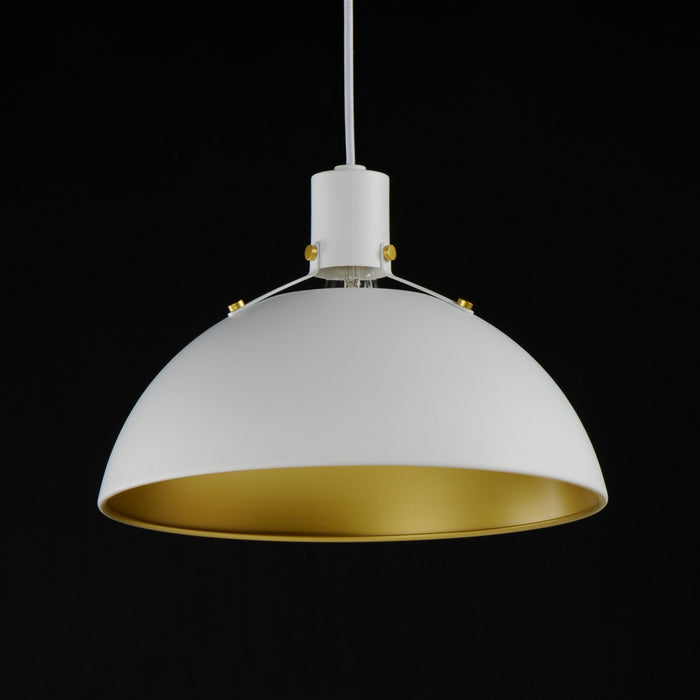 Myhouse Lighting Maxim - 12045WTSBR - One Light Pendant - Dawn - White/Satin Brass