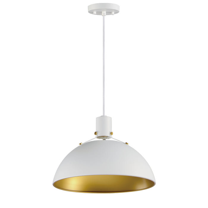 Myhouse Lighting Maxim - 12045WTSBR - One Light Pendant - Dawn - White/Satin Brass