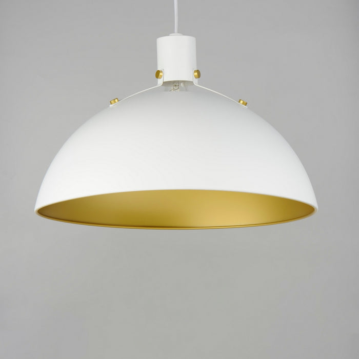 Myhouse Lighting Maxim - 12048WTSBR - One Light Pendant - Dawn - White/Satin Brass