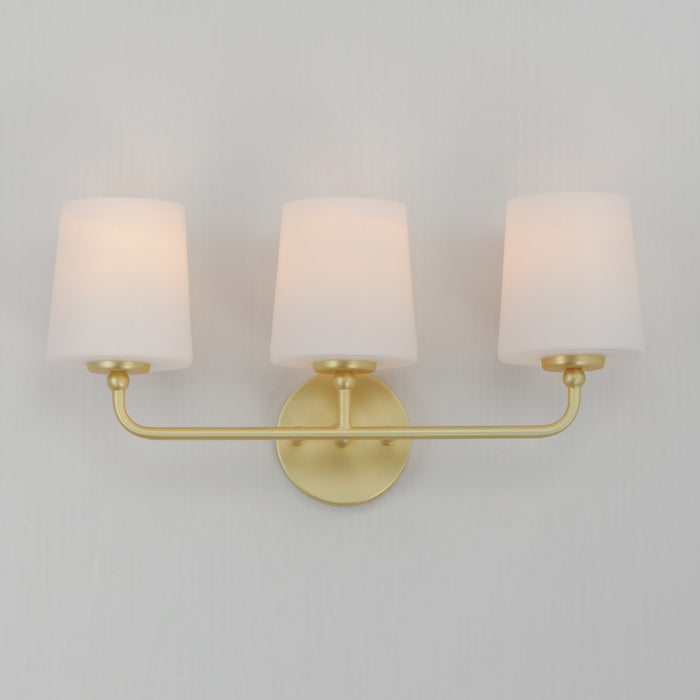 Myhouse Lighting Maxim - 12093SWSBR - Three Light Bath Vanity - Bristol - Satin Brass