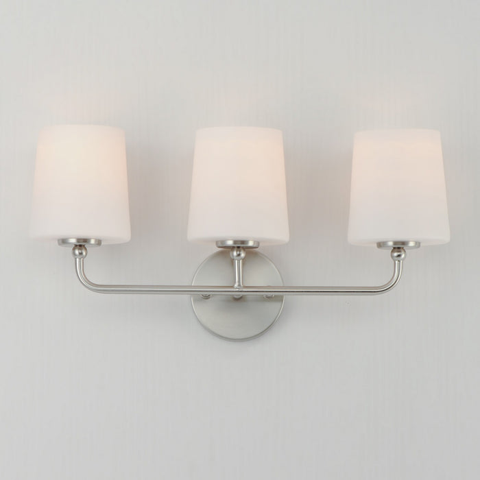 Myhouse Lighting Maxim - 12093SWSN - Three Light Bath Vanity - Bristol - Satin Nickel