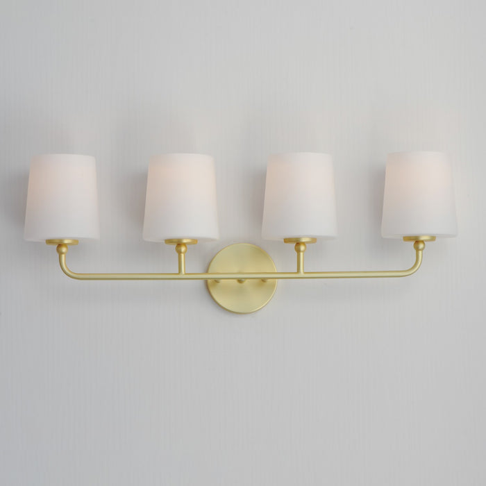 Myhouse Lighting Maxim - 12094SWSBR - Four Light Bath Vanity - Bristol - Satin Brass