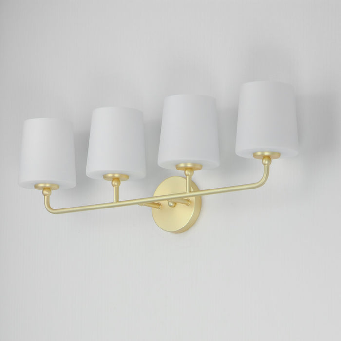 Myhouse Lighting Maxim - 12094SWSBR - Four Light Bath Vanity - Bristol - Satin Brass