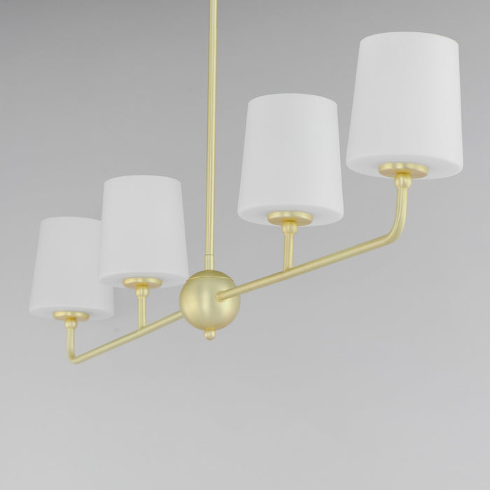 Myhouse Lighting Maxim - 12097SWSBR - Four Light Linear Chandelier - Bristol - Satin Brass