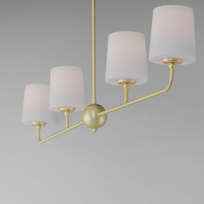 Myhouse Lighting Maxim - 12097SWSBR - Four Light Linear Chandelier - Bristol - Satin Brass