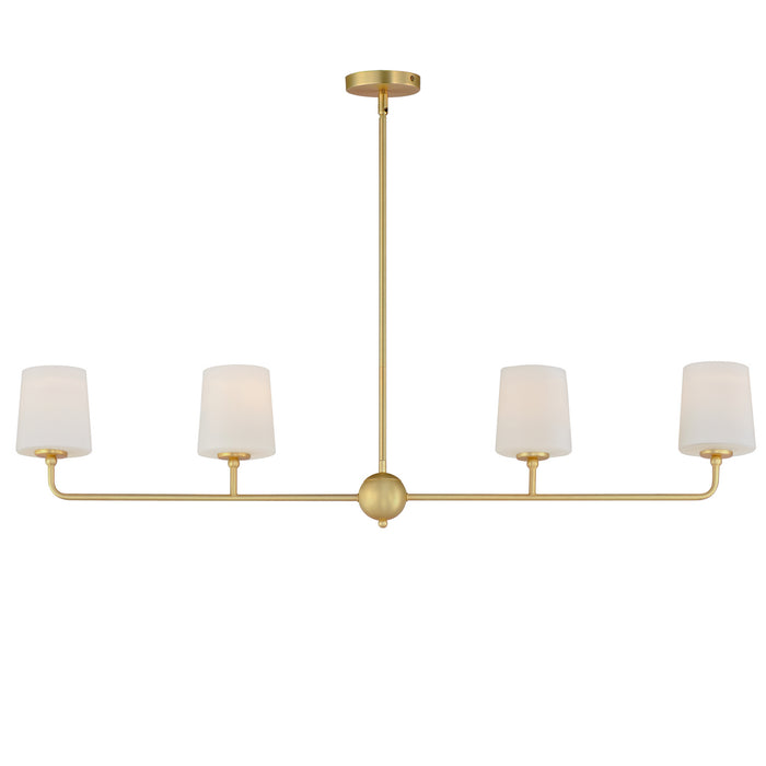 Myhouse Lighting Maxim - 12097SWSBR - Four Light Linear Chandelier - Bristol - Satin Brass